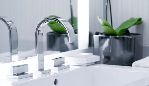 Modern Bathroom Sink With Sleek Chrome Faucet and Elegant Decor