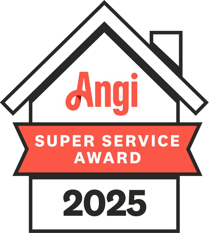 Angi Super Service Award Logo 2025 with Red Ribbon